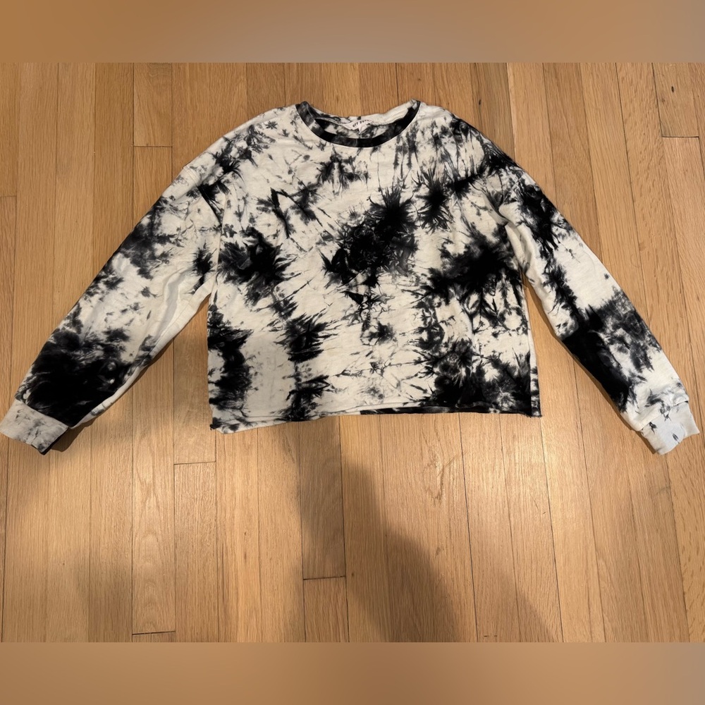 Tie-Dye Navy and White light weight cropped sweatshirt
